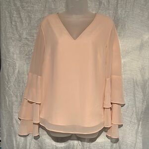 Elegant Peach V-Neck Women's Top